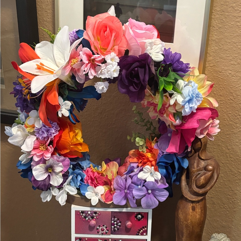 Vibrant Tropical Floral Wreath